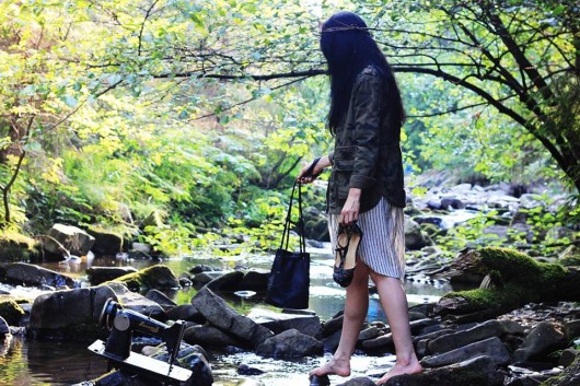 Saq bag M czarna faktura / sakiewka / city bag hairoo
