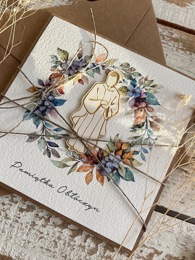 kartki scrapbooking Kartka z okazji Obłóczyn dla księdza - pamiątka, obłóczyny