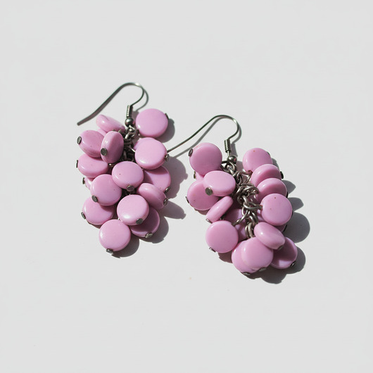 kolczyki - inne Różowe kolczyki grona