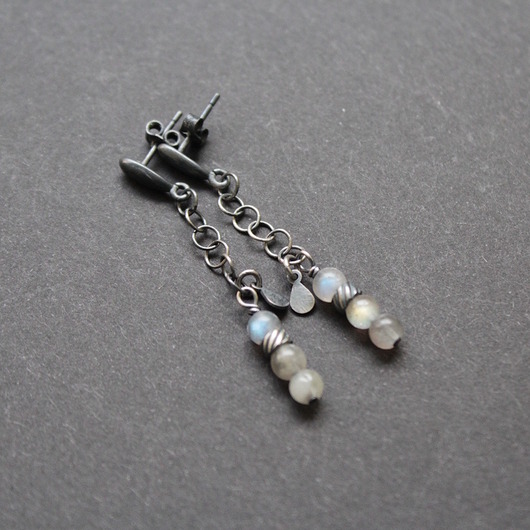 kolczyki z kamieniami Kolczyki labradorytki