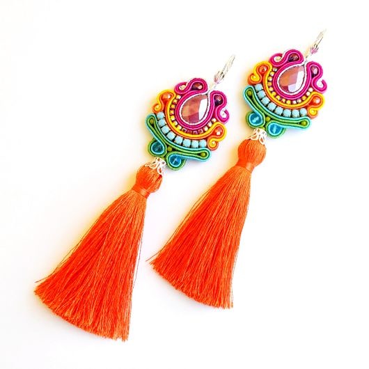 kolczyki soutache Sutaszowe kolczyki NARANJA
