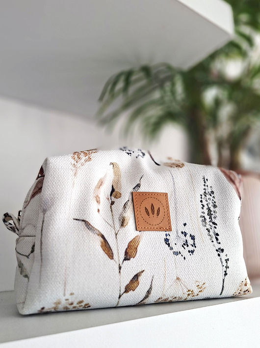 kosmetyczki Płócienna kosmetyczka kuferek Łączka