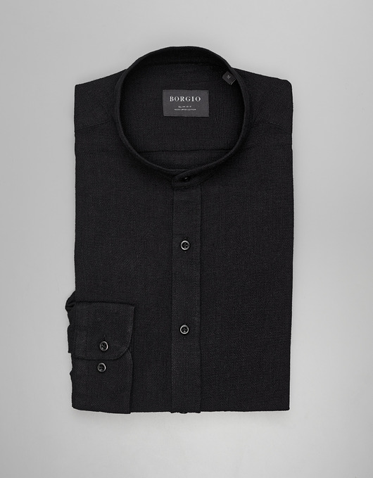 koszule męskie Koszula limido 00562 czarny slim fit