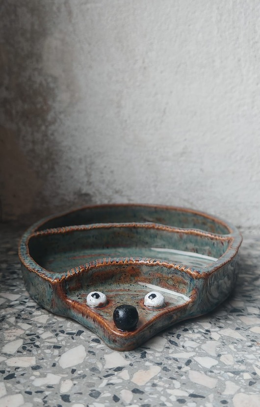 kuchnia - różne Duży ceramiczny jeżyk na rzeżuchę handmade