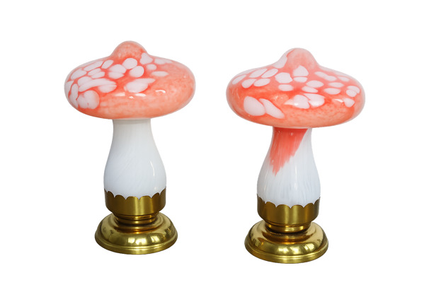 lampy stołowe Komplet lamp stołowych Grzybki Vintage