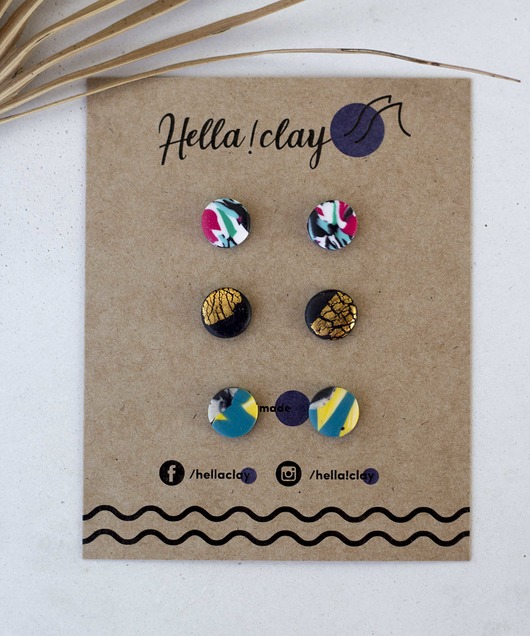 Minikolczyki 3pack Hellaclay