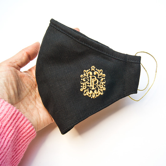 maseczki ochronne Maseczka lniana - czarna - PIMPOUPET