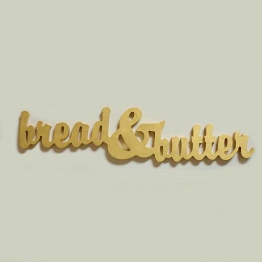 Napis drewniany 3D, BREAD & BUTTER, gold Rabose Workshop