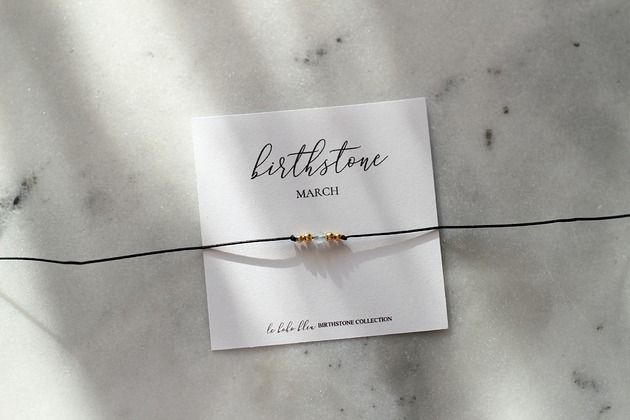 bransoletki na sznurku MARZEC - MARCH Birthstone Bracelet