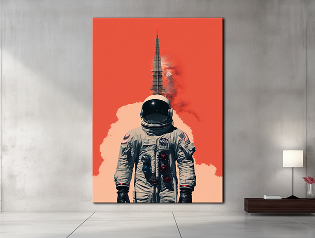 obrazy Apollo 11 - Obraz na płótnie - Druk, Blejtrama - Minimalistyczny Kolaż #7