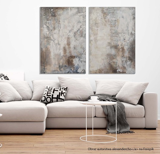 obrazy Dyptyk, abstrakcyjny obraz strukturalny 100x140 cm