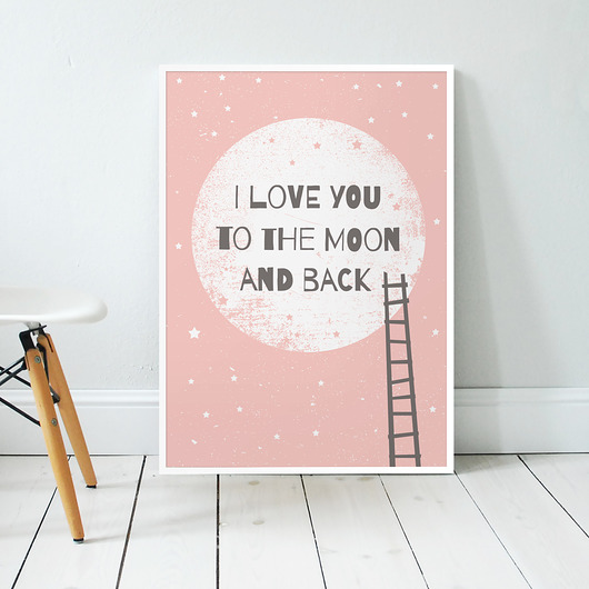 I love you the moon and back II | plakat B2 milostudio