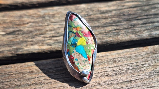 pierścionki - różne Kolorowo - pierścionek regulowany