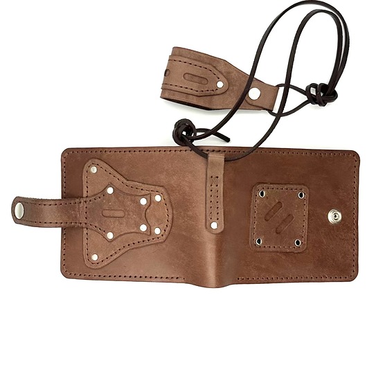 portfele damskie Ciemno-brązowy portfel motocyklisty skórzany ręcznie uszyty.