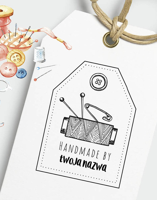 stemple Wzór z motywem szpulki nici handmade