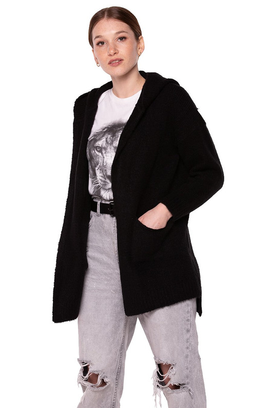 swetry damskie Sweter długi UNDERWORLD czarny