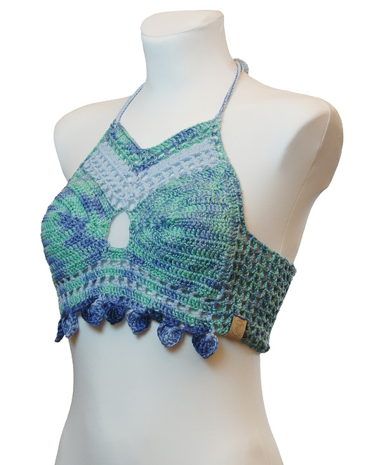 topy damskie Top / bralet na szydełku na lato ze 100 procent bawelny rozmiar M