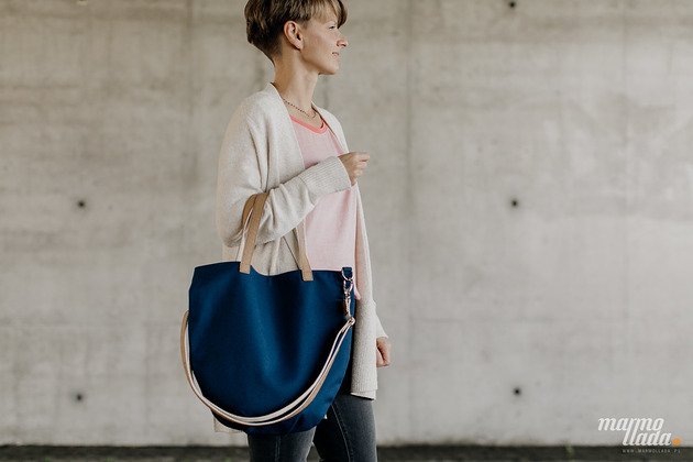 torby na ramię Marmollada - torebka bawełniana tN granatowy + b