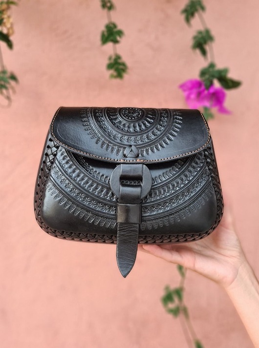 torby na ramię Torebka skórzana ręcznie robiona góralska Aura wzory zakopane