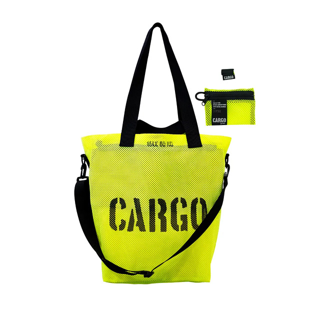torby na ramię Zestaw prezentowy - TORBA MESH + SMYCZ + PORTFEL NEON YELLOW