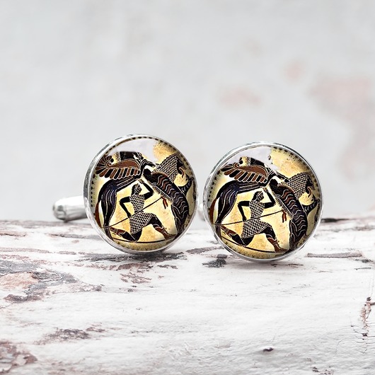 spinki do mankietów MITOLOGIA GRECKA gustowny prezent spinki do koszuli dla faceta