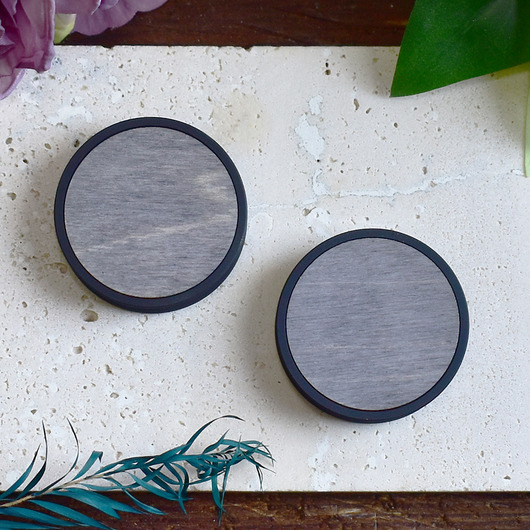 biżuteria różna Tunele do uszu 10-100mm / wypełnienie z drewna / szare