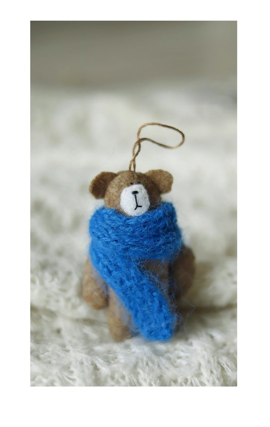 dekoracje świąteczne Mała zawieszka miś na choinkę/ do torebki