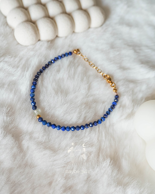 bransoletki z kamieni naturalnych Bransoletka z niebieskich kamieni lapis lazuli