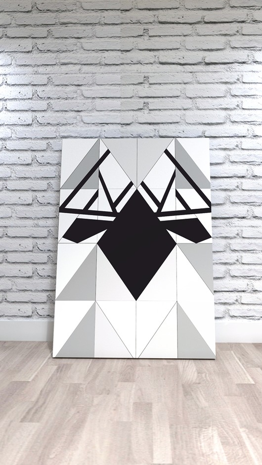 PLAKAT TRIANGLE GEOMETRY Black Interior Design Olga Robak