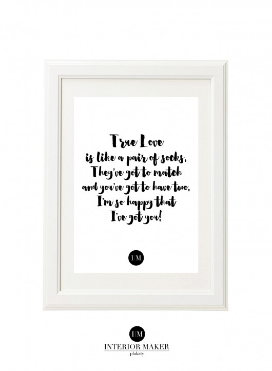 True love is like a pair of socks...- plakat a4 Interior Maker wnetrza