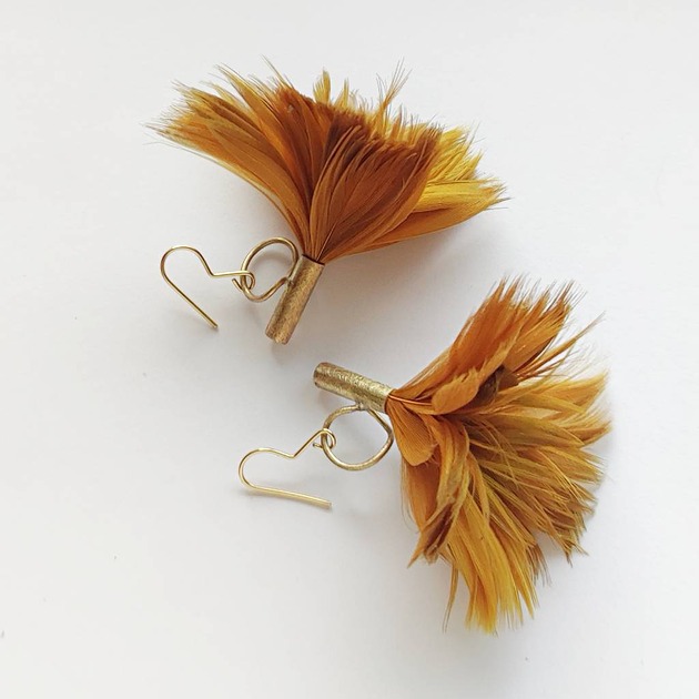 kolczyki z piórami PIÓRKO kolczyki