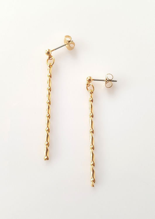 kolczyki pozłacane Kolczyki pozłacane Zakręcony Monolit