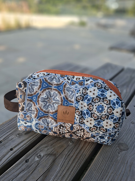 kosmetyczki Pikowana kosmetyczka XL z weluru Lizbona