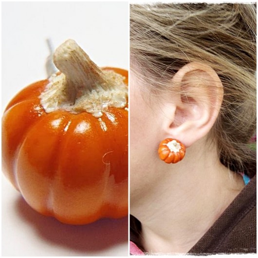 kolczyki pomarańczowe dynie nr 2 Piecuchowo