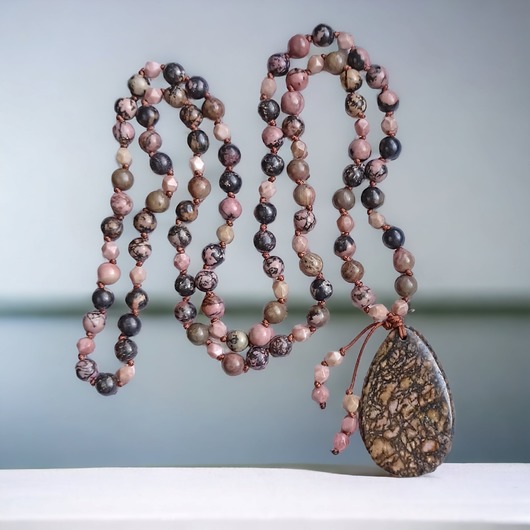 wisiory UNIKATOWY naszyjnik : MALA : rodonit