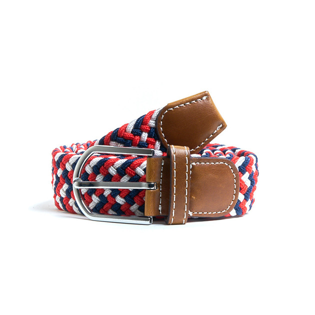 paski damskie Pleciony pasek Red Navy Blue White