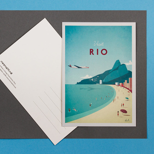 Plakat Rio de Janeiro - retro pocztówka minimalmill
