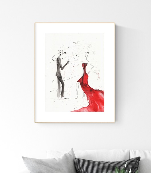 grafika 30X40 cm wykonana ręcznie ZAM MiniMalArt