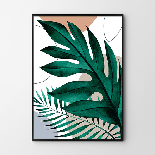 plakaty Plakat Roślinnie boho liście