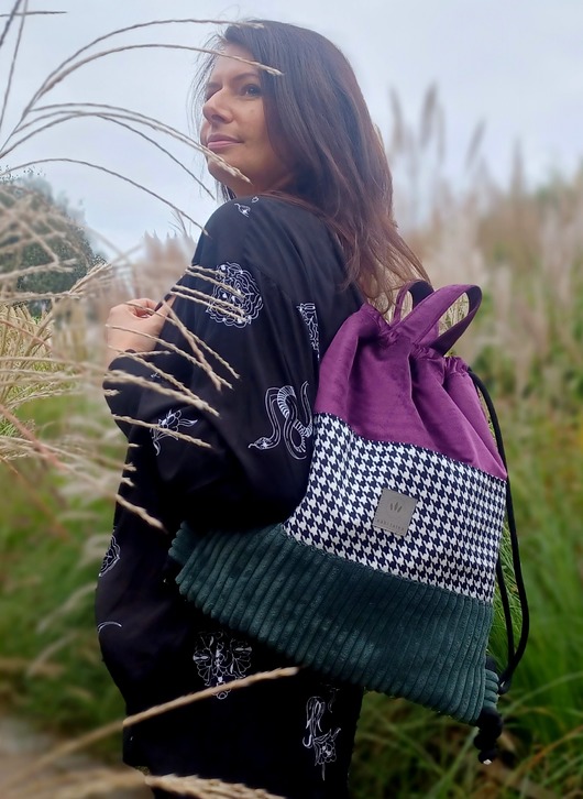 plecaki Plecak worek damski z weluru Marsala