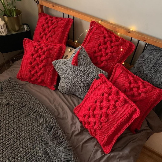 poduszki plecione Poduszka dekoracyjna - plecionka warkoczowa