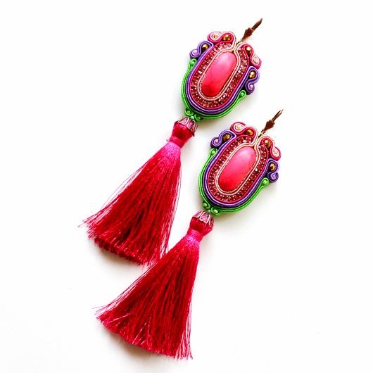 kolczyki soutache Sutaszowe kolczyki WATERMELON _ EXPRESS