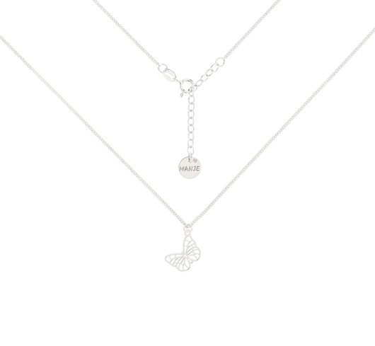 chokery Srebrny choker pancerka z motylem