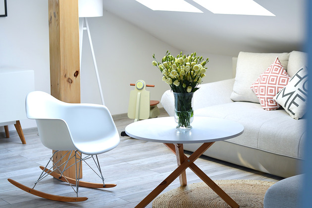 stoliki kawowe Stolik kawowy fi80 w stylu skandynawskim