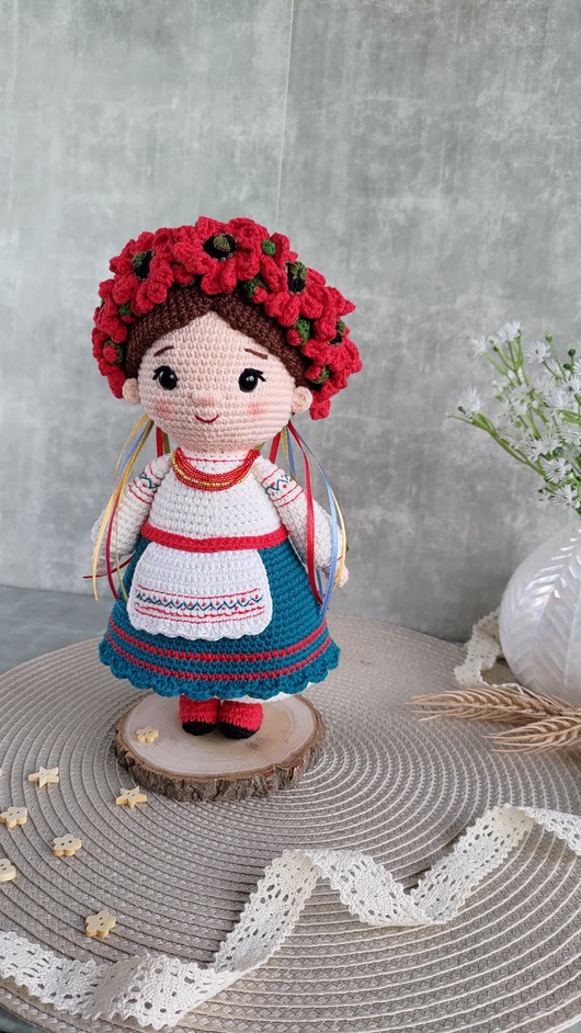 lalki Lalka dekoracyjna, Prezent dla dziewczynki, Lalka na szydełku
