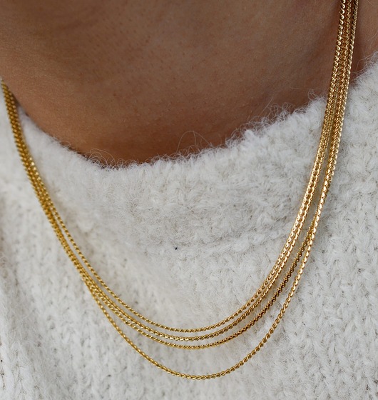 złote naszyjniki Naszyjnik warstwowy ze stali szlachetnej