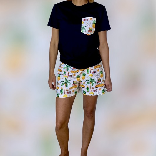 piżamy damskie Piżama Unisex bawełniana w wakacyjny wzór URLOP