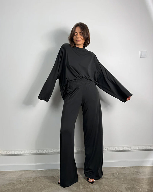 bluzki z długim rękawem damskie Longsleeve Chillout new modal black