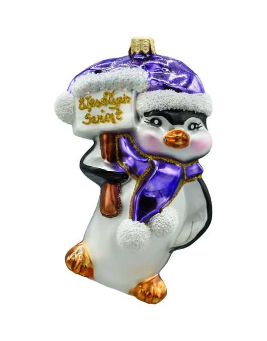 bombki Bombka choinkowa: Pingwin w czapce Świętego Mikołaja