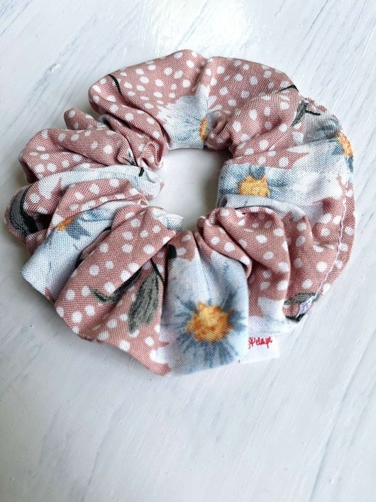 gumki do włosów Pela' SCRUNCHIE "Bella" pudrowa